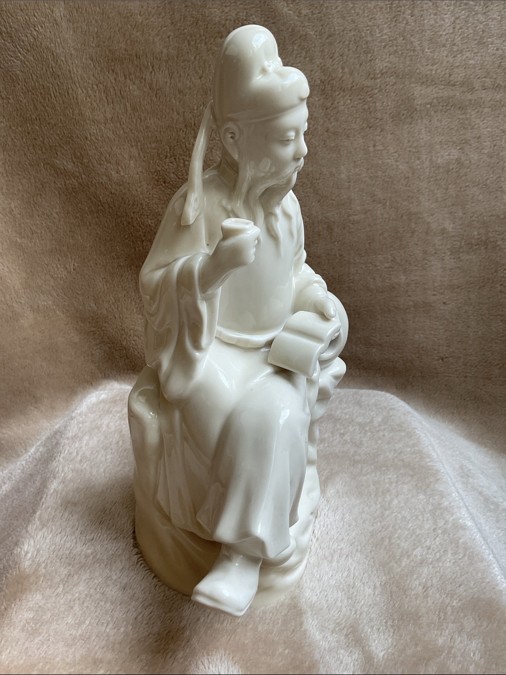 9.5” White Blanc Chinese Poet Porcelain Figure - Picture 2 of 6